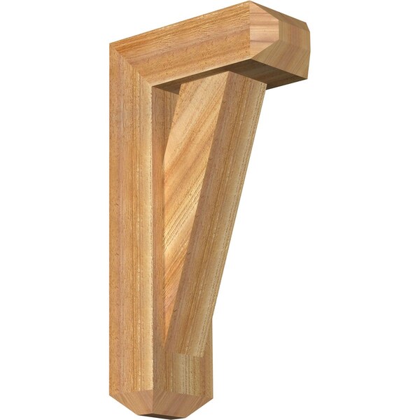 Ekena Millwork Traditional Craftsman Rough Sawn Bracket w/ Offset Brace, Western Red Cedar, 6"W x 14"D x 26"H BKT0604X14X26TRA04RWR - main